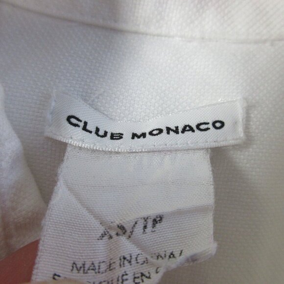 Club Monaco White Button Down Shirt Men's Long Sleeve Casual Work Office XS 200 - Picture 3 of 10